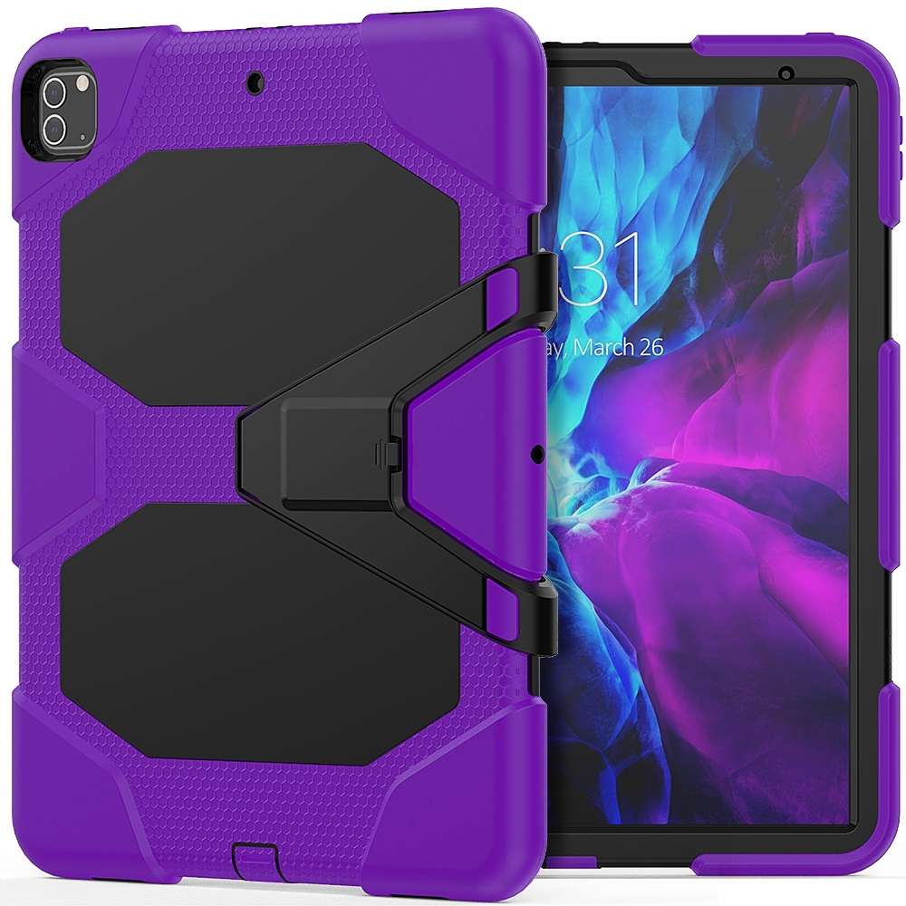 For iPad Pro 12.9 inch (2020) Shockproof Colorful Silicon + PC Protective Tablet Case ... (Purple)