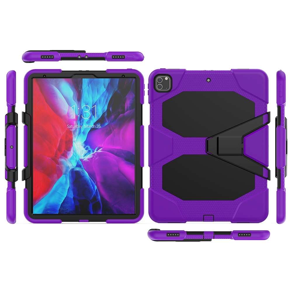 For iPad Pro 12.9 inch (2020) Shockproof Colorful Silicon + PC Protective Tablet Case ... (Purple)