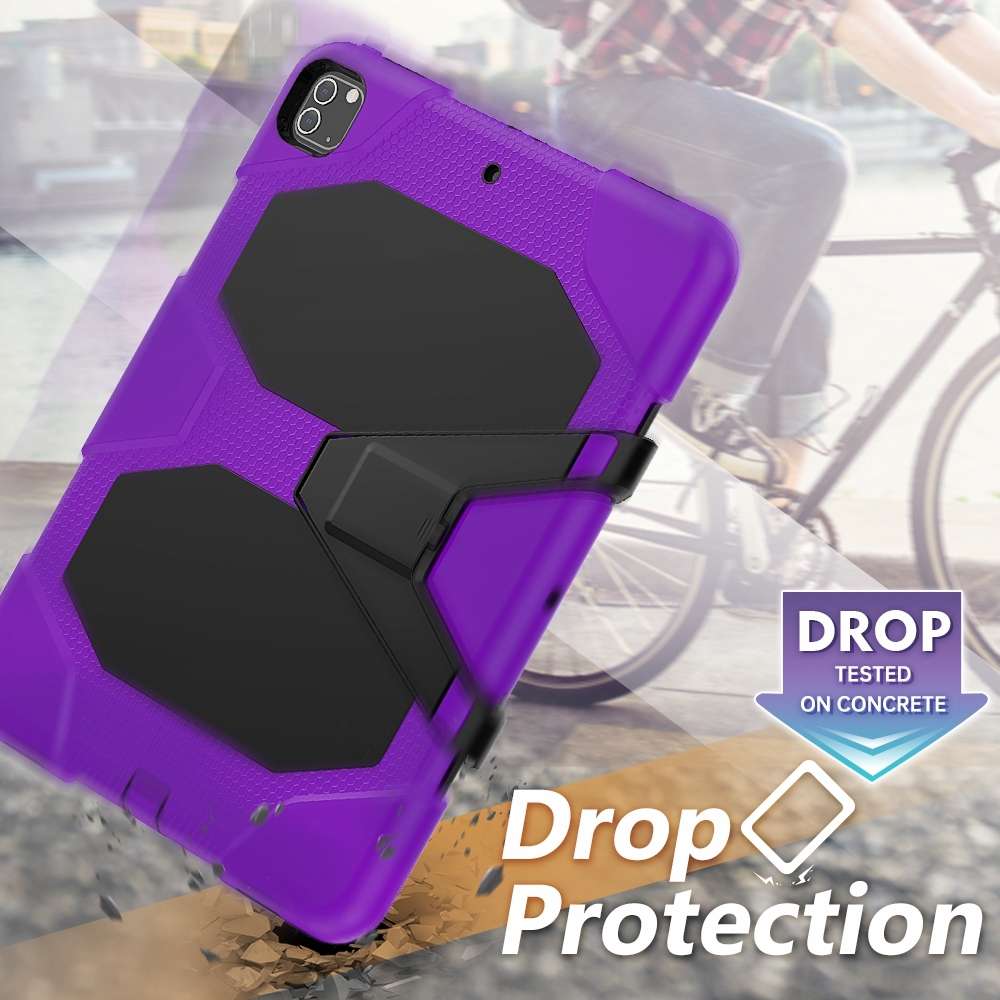 For iPad Pro 12.9 inch (2020) Shockproof Colorful Silicon + PC Protective Tablet Case ... (Purple)
