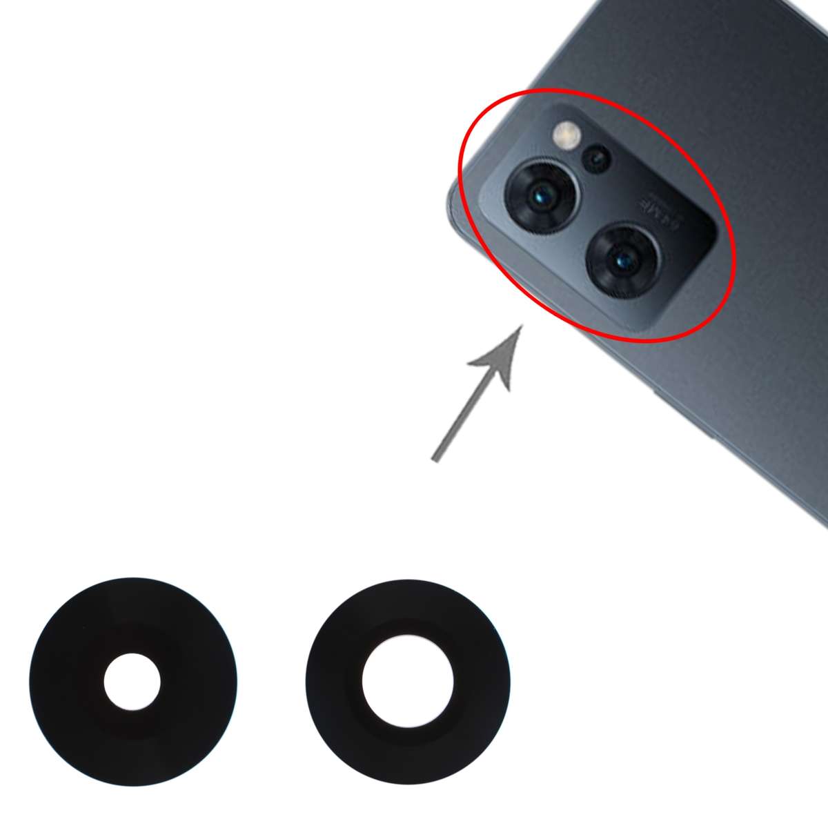 For OPPO Reno7 5G/Reno7 5G China 10 PCS Back Camera Lens