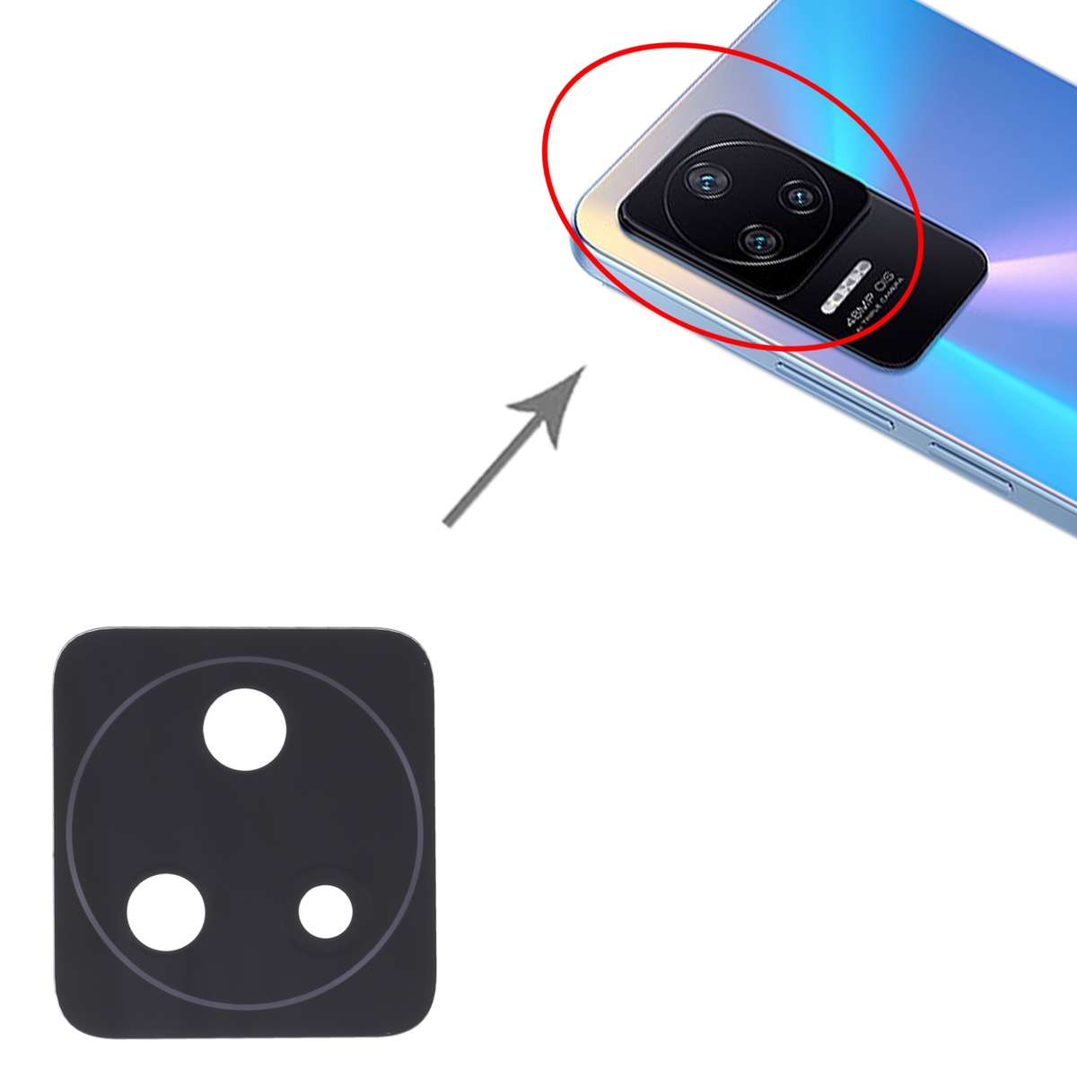 For Xiaomi Redmi K40S/Poco F4 10 PCS Back Camera Lens