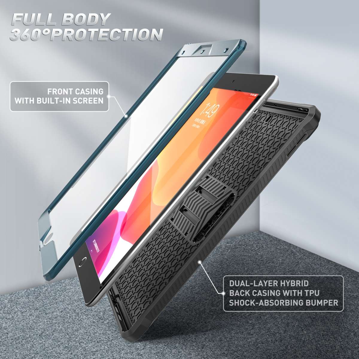 For iPad 10.5 2020 / Air 2019 Explorer Tablet Protective Case with Screen Protector(Sapphire)