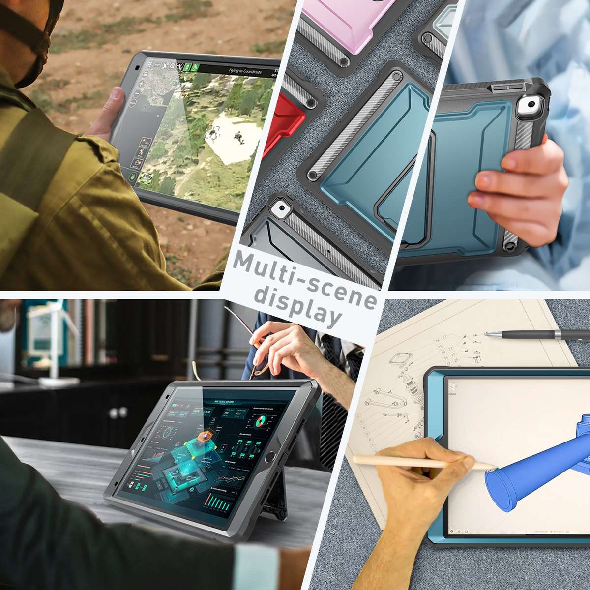 For iPad 10.5 2020 / Air 2019 Explorer Tablet Protective Case with Screen Protector(Sapphire)