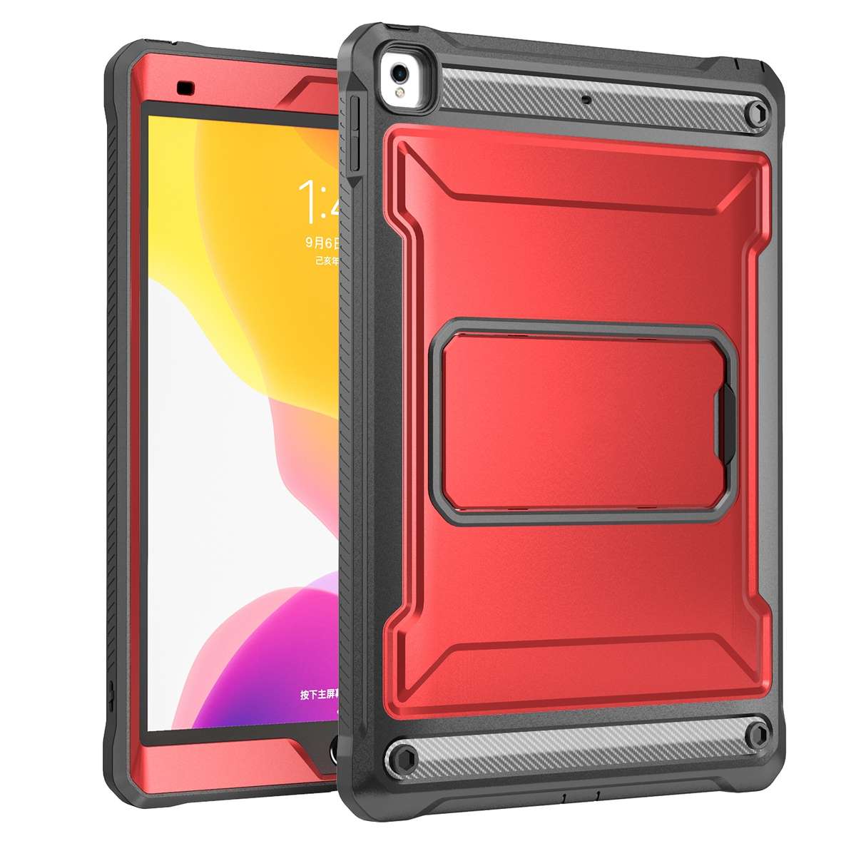 For iPad 10.5 2020 / Air 2019 Explorer Tablet Protective Case with Screen Protector(Metal Red)