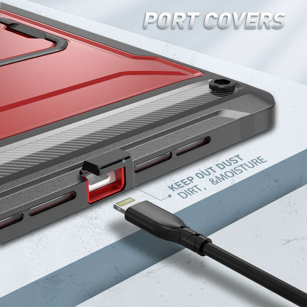 For iPad 10.5 2020 / Air 2019 Explorer Tablet Protective Case with Screen Protector(Metal Red)