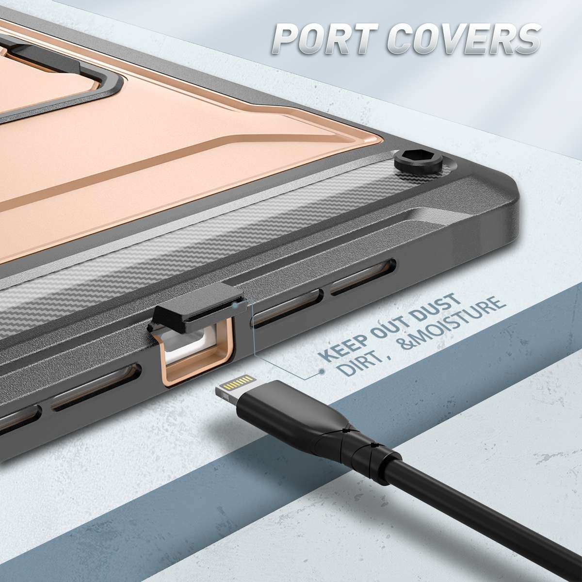 For iPad 10.5 2020 / Air 2019 Explorer Tablet Protective Case with Screen Protector(Rose Gold)