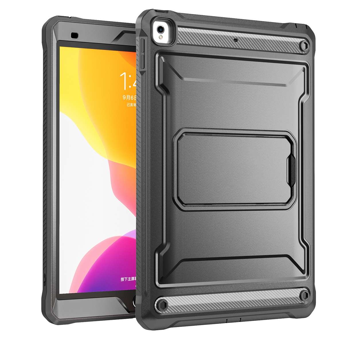 For iPad 10.5 2020 / Air 2019 Explorer Tablet Protective Case with Screen Protector(Matte Black)