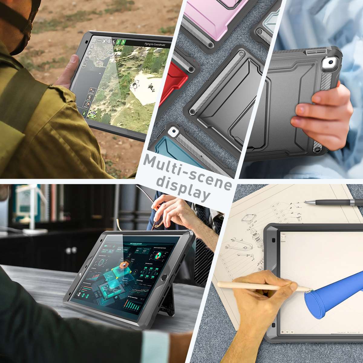 For iPad 10.5 2020 / Air 2019 Explorer Tablet Protective Case with Screen Protector(Matte Black)