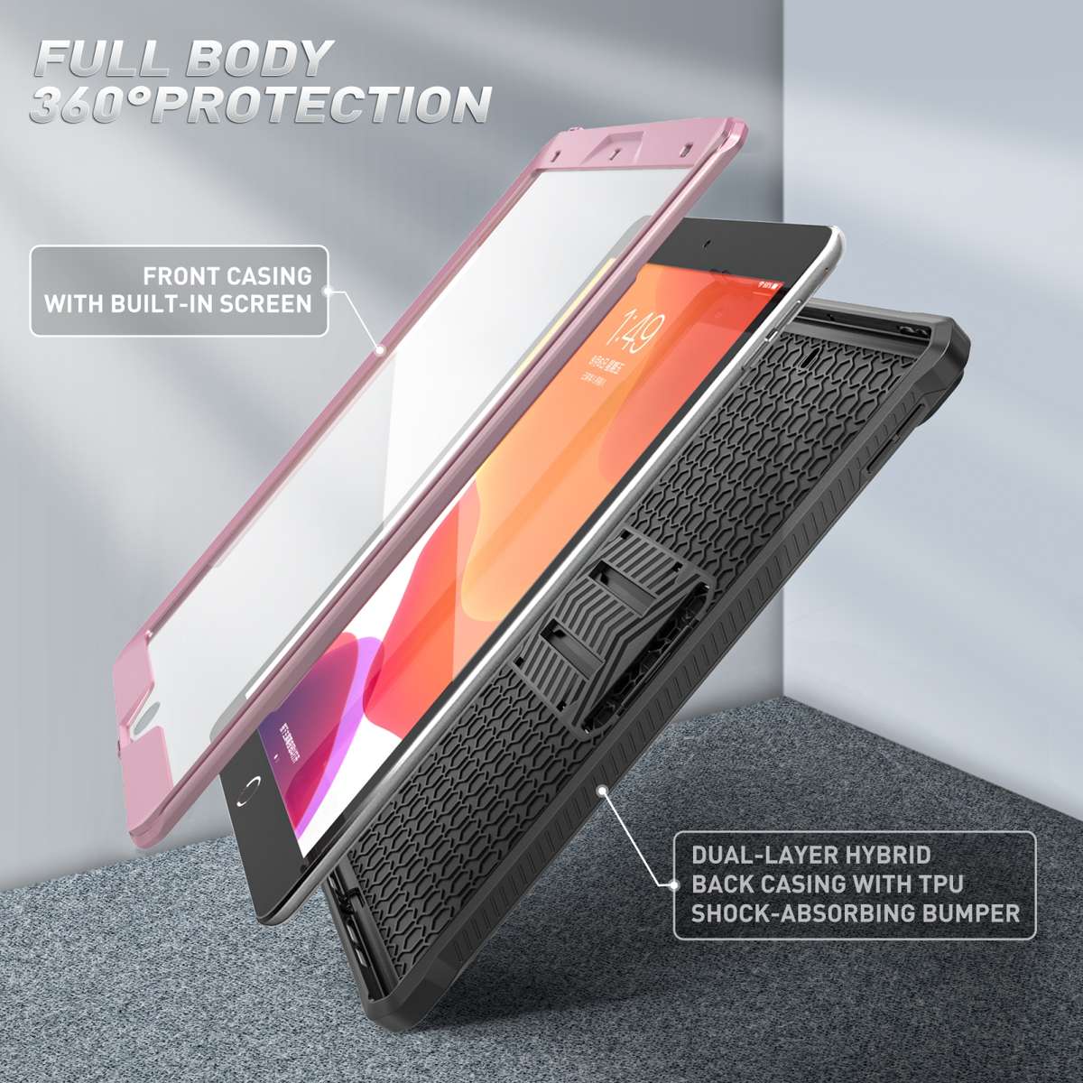 For iPad 10.5 2020 / Air 2019 Explorer Tablet Protective Case with Screen Protector(Violet)