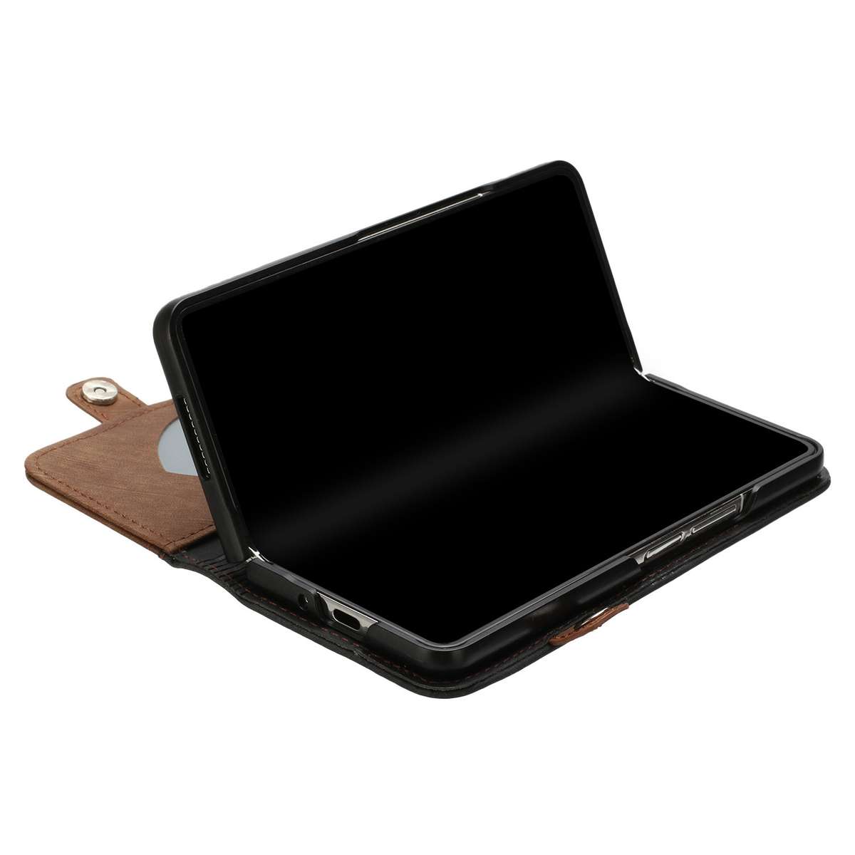 For Samsung Galaxy Z Fold 4 5G Side Buckle Double Fold Leather Phone Case(Brown)