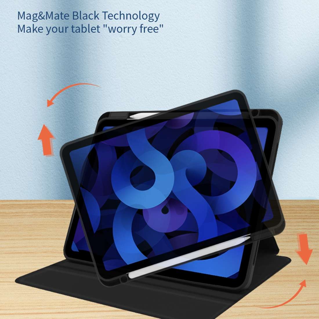 For iPad Pro 12.9 2022 / 2021 / 2020 / 2018 Acrylic 360 Degree Rotation Holder Tab ... (White Ice)