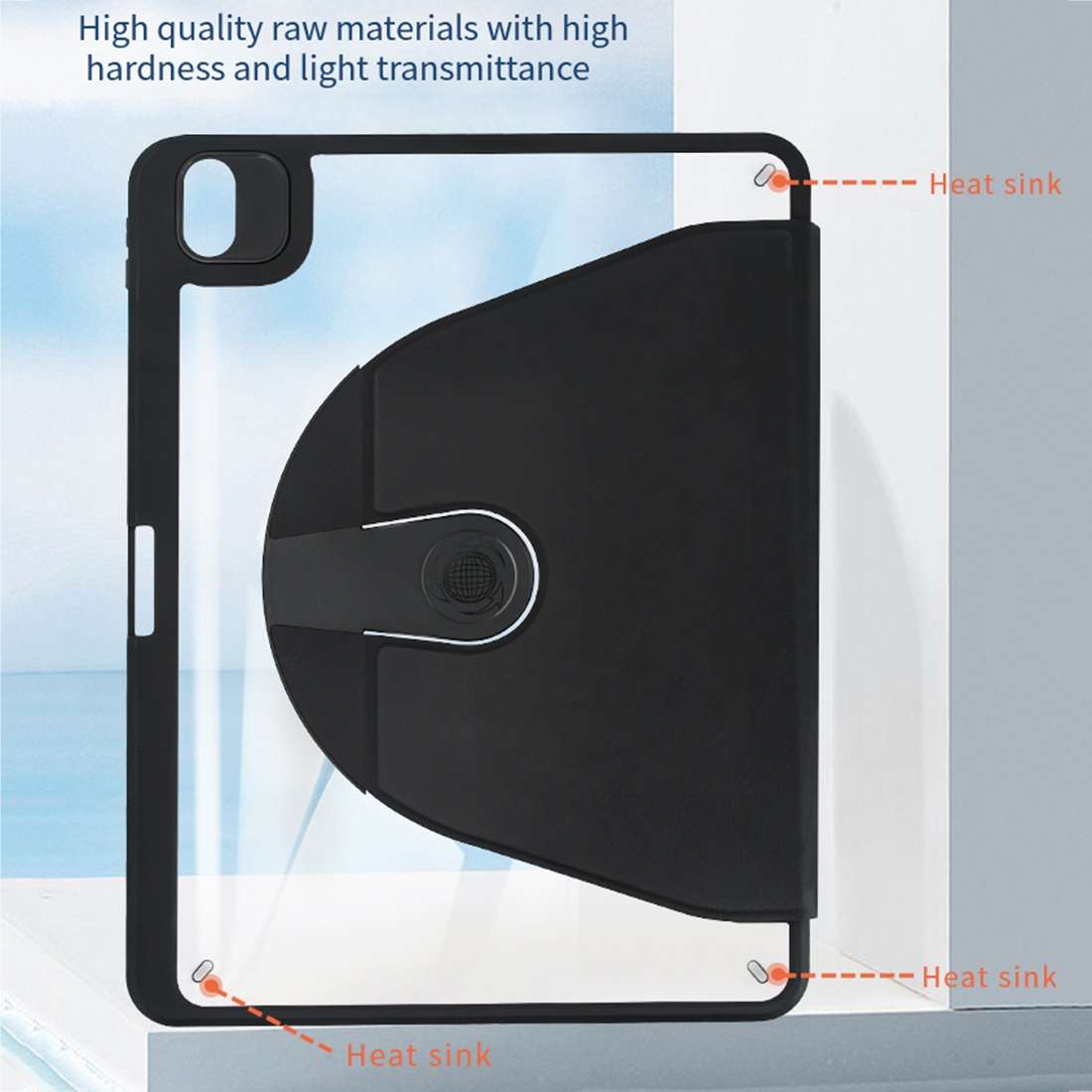 For iPad Pro 12.9 2022 / 2021 / 2020 / 2018 Acrylic 360 Degree Rotation Holder Tab ... (White Ice)