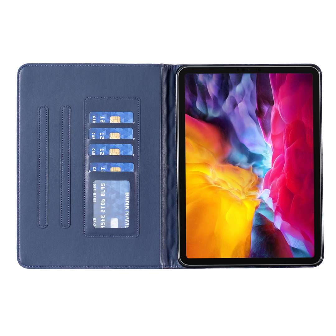 For iPad Pro 11 2022 / 2021 / 2020 Elegant Rhombic Texture Horizontal Flip Leather Tabl ... (Blue)
