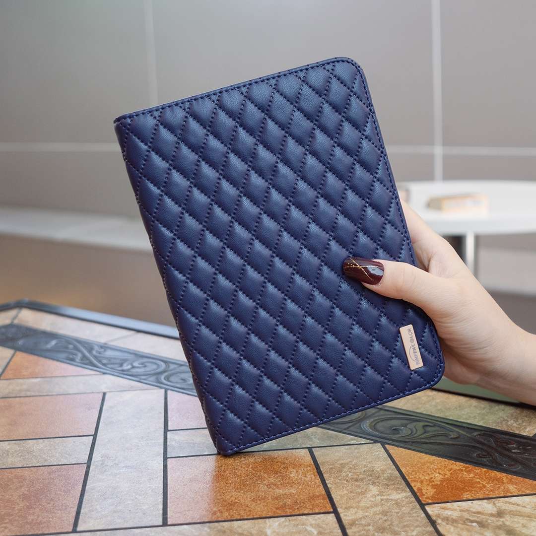 For iPad Pro 11 2022 / 2021 / 2020 Elegant Rhombic Texture Horizontal Flip Leather Tabl ... (Blue)