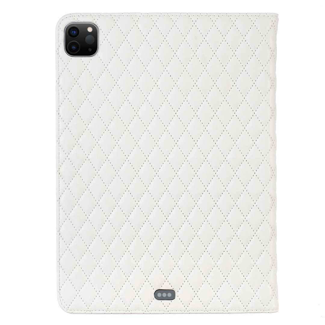 For iPad Pro 11 2022 / 2021 / 2020 Elegant Rhombic Texture Horizontal Flip Leather Tab ... (White)