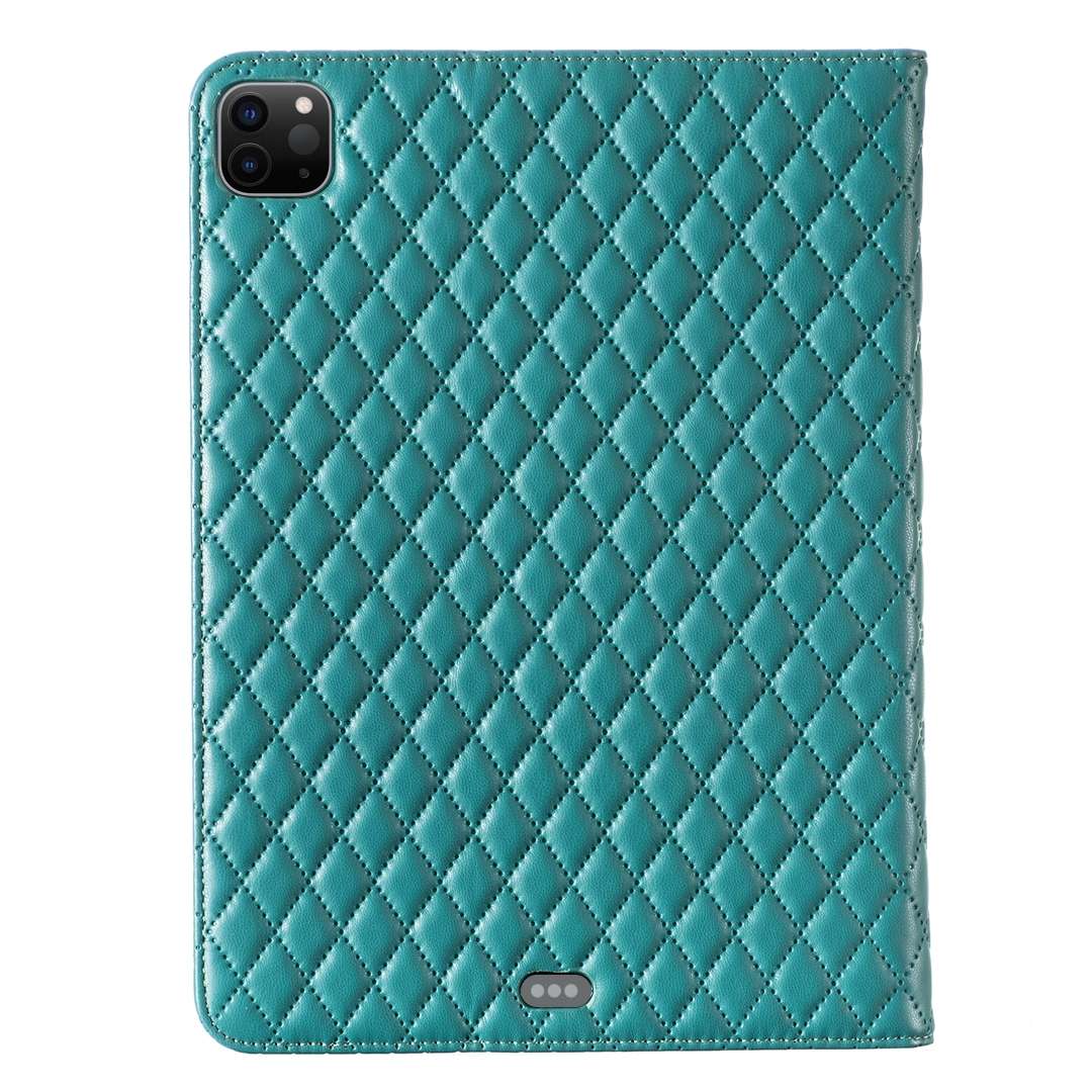 For iPad Pro 11 2022 / 2021 / 2020 Elegant Rhombic Texture Horizontal Flip Leather Tab ... (Green)