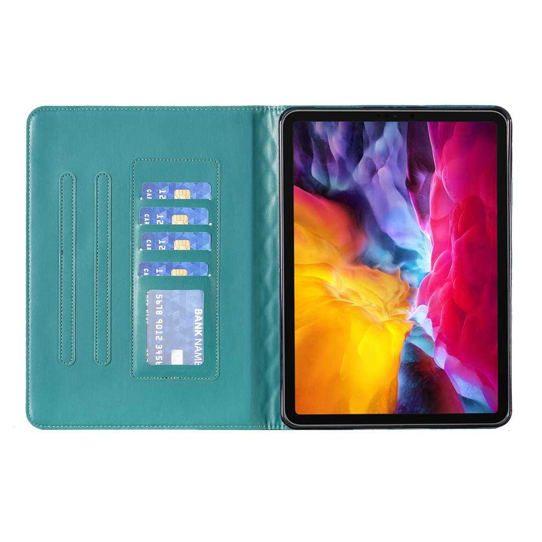 For iPad Pro 11 2022 / 2021 / 2020 Elegant Rhombic Texture Horizontal Flip Leather Tab ... (Green)
