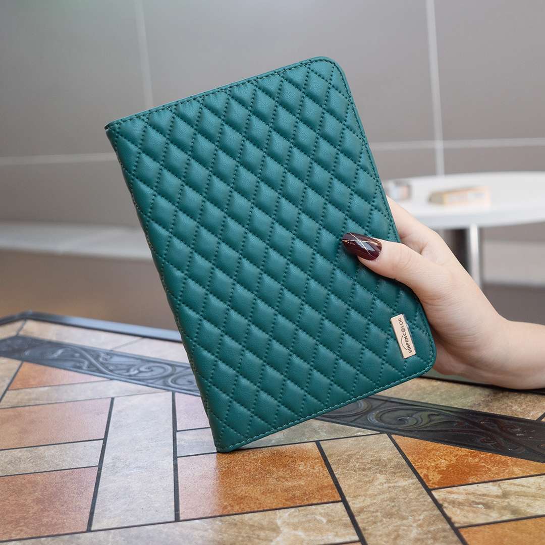 For iPad Pro 11 2022 / 2021 / 2020 Elegant Rhombic Texture Horizontal Flip Leather Tab ... (Green)