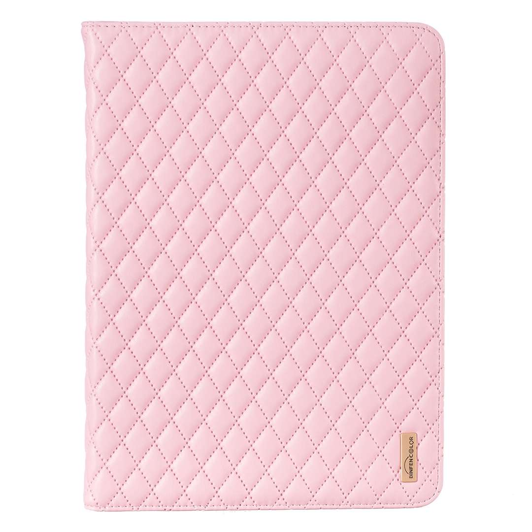 For iPad Pro 11 2022 / 2021 / 2020 Elegant Rhombic Texture Horizontal Flip Leather Tabl ... (Pink)