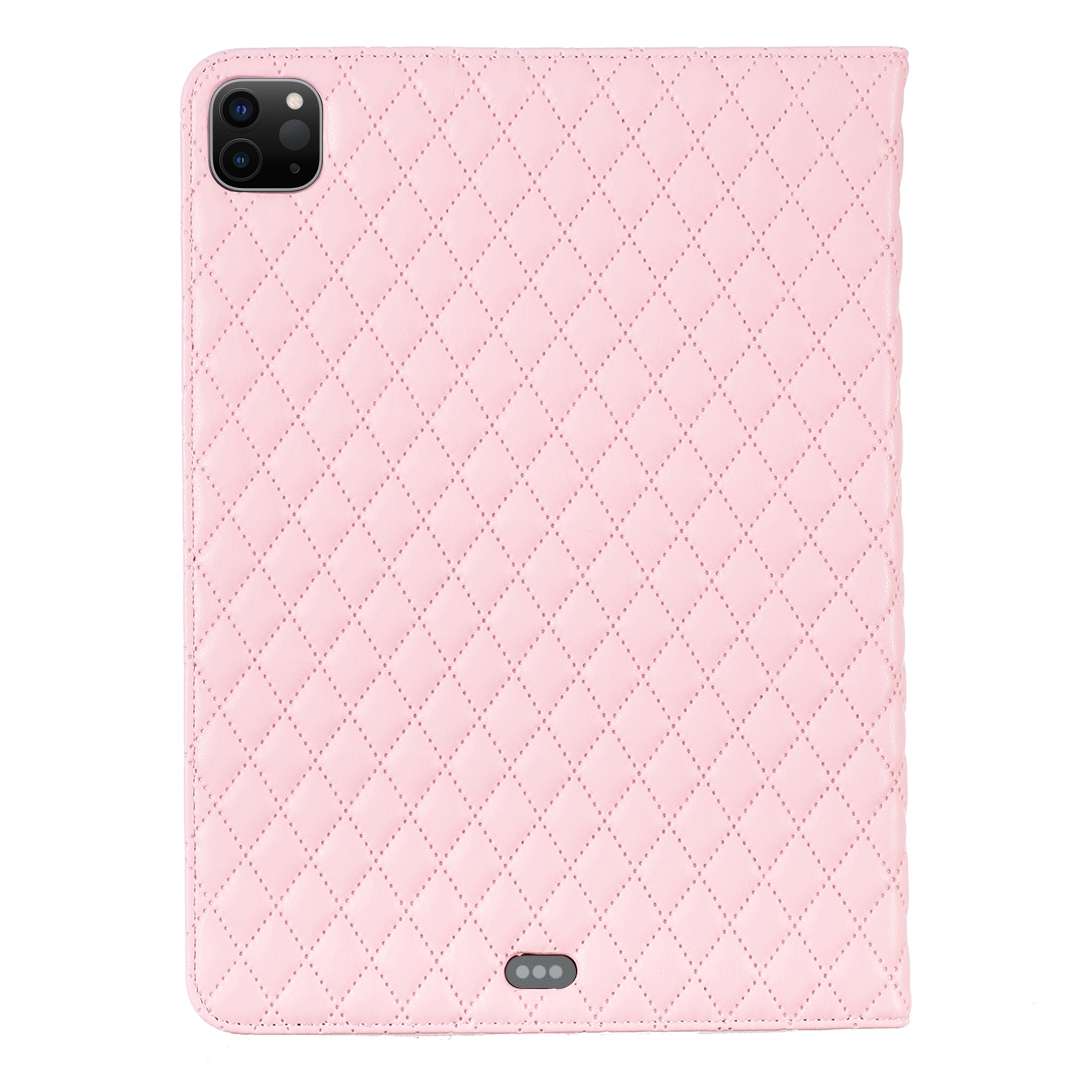 For iPad Pro 11 2022 / 2021 / 2020 Elegant Rhombic Texture Horizontal Flip Leather Tabl ... (Pink)
