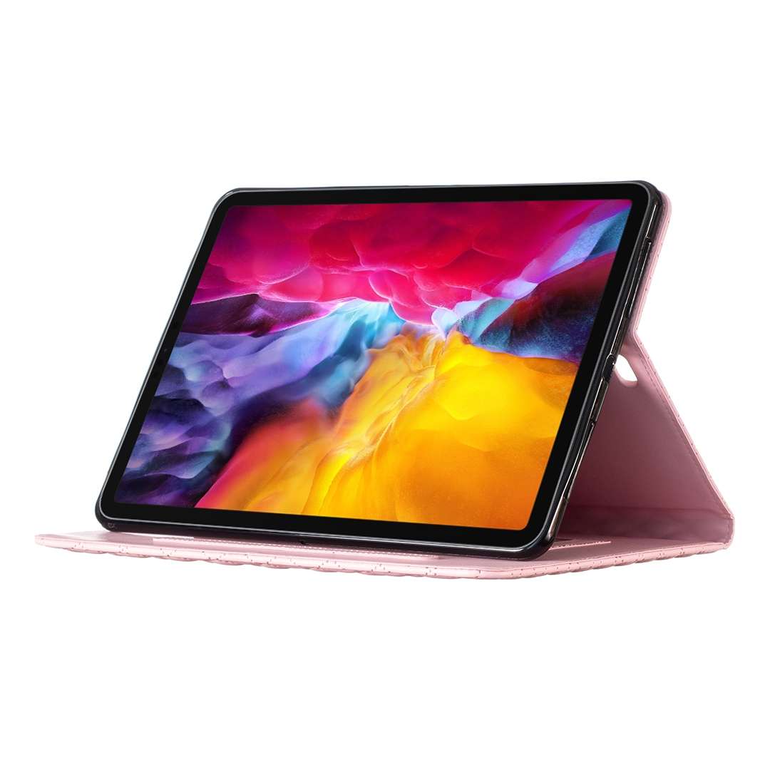 For iPad Pro 11 2022 / 2021 / 2020 Elegant Rhombic Texture Horizontal Flip Leather Tabl ... (Pink)