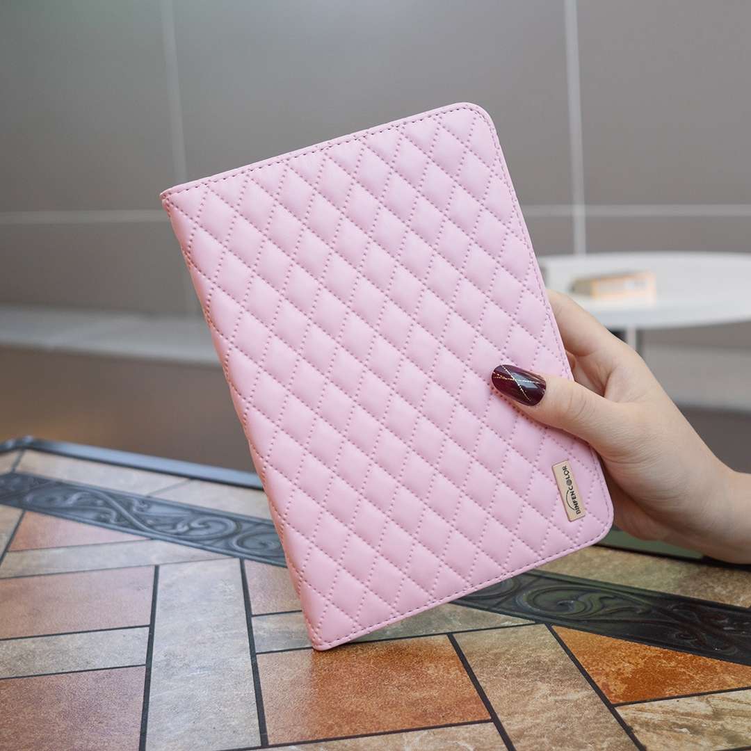 For iPad Pro 11 2022 / 2021 / 2020 Elegant Rhombic Texture Horizontal Flip Leather Tabl ... (Pink)