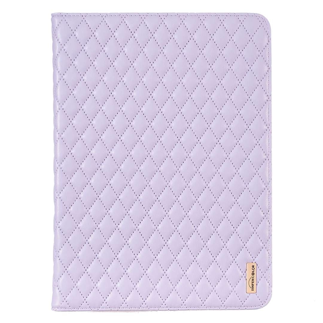 For iPad Pro 11 2022 / 2021 / 2020 Elegant Rhombic Texture Horizontal Flip Leather Ta ... (Purple)