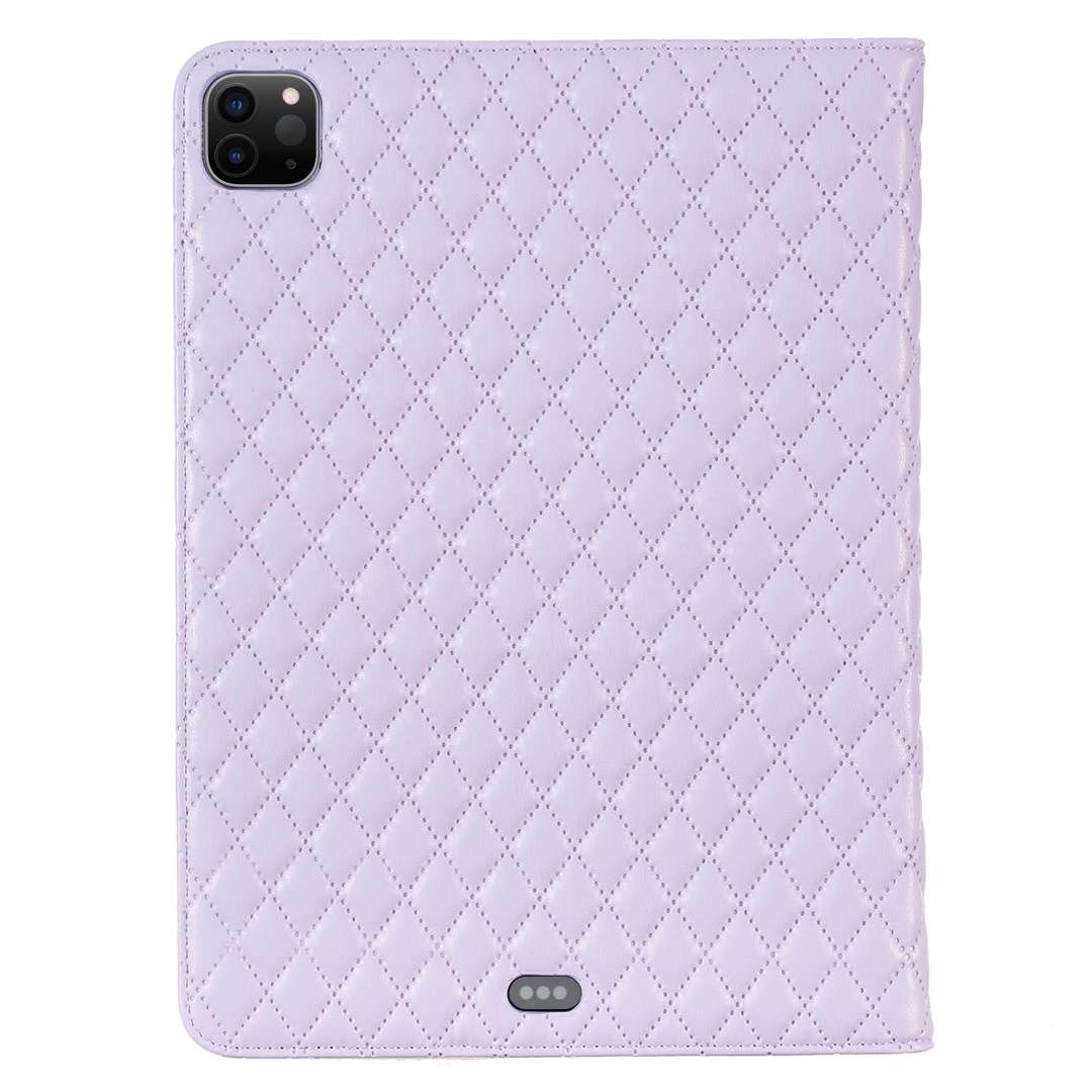 For iPad Pro 11 2022 / 2021 / 2020 Elegant Rhombic Texture Horizontal Flip Leather Ta ... (Purple)