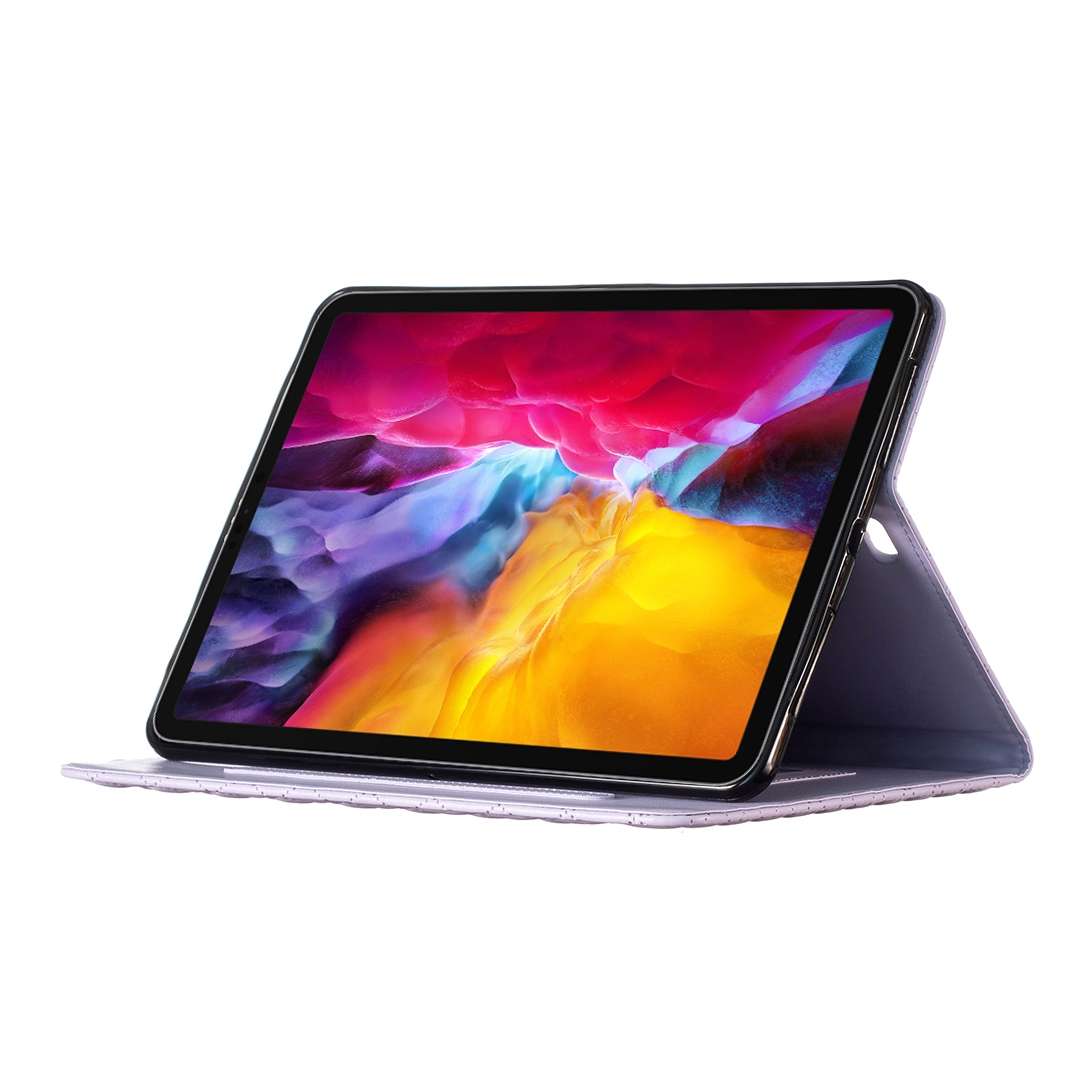 For iPad Pro 11 2022 / 2021 / 2020 Elegant Rhombic Texture Horizontal Flip Leather Ta ... (Purple)
