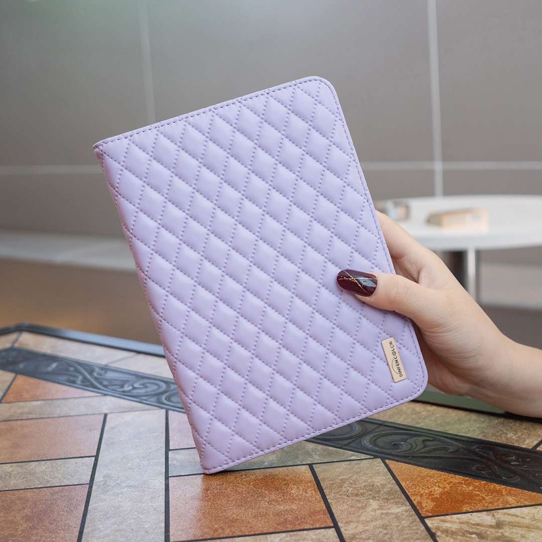 For iPad Pro 11 2022 / 2021 / 2020 Elegant Rhombic Texture Horizontal Flip Leather Ta ... (Purple)