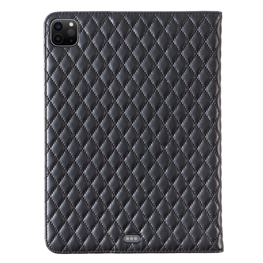 For iPad Pro 11 2022 / 2021 / 2020 Elegant Rhombic Texture Horizontal Flip Leather Tab ... (Black)