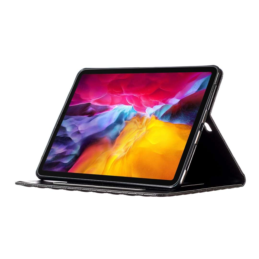 For iPad Pro 11 2022 / 2021 / 2020 Elegant Rhombic Texture Horizontal Flip Leather Tab ... (Black)