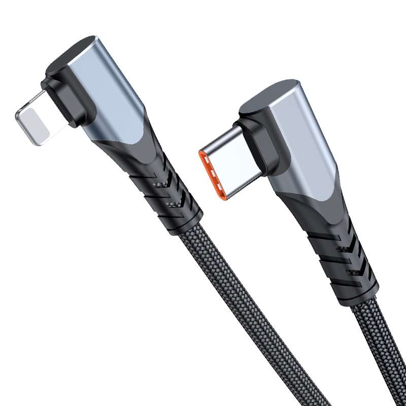 ADC-009 20W USB-C/Type-C to 8 Pin Double Elbow Data Cable, Length:2m