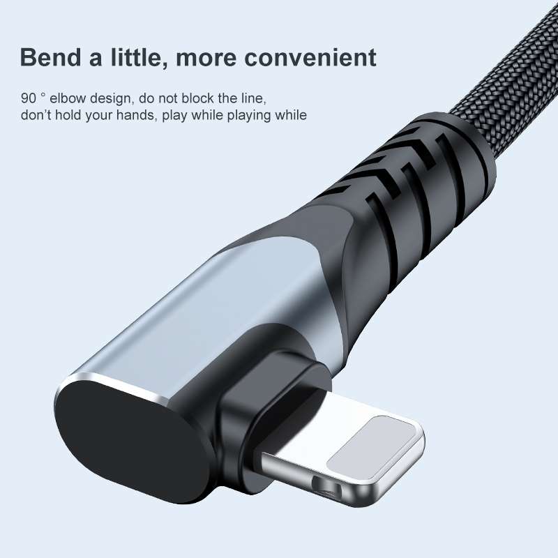ADC-009 20W USB-C/Type-C to 8 Pin Double Elbow Data Cable, Length:2m