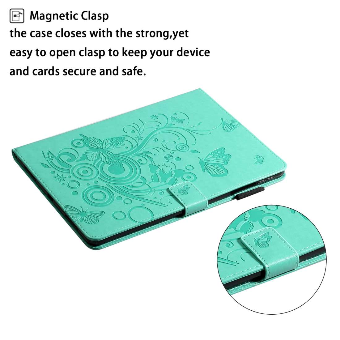 For iPad Pro 11 (2020) Butterflies Embossing Pattern Horizontal Flip Leather Tablet Ca ... (Green)