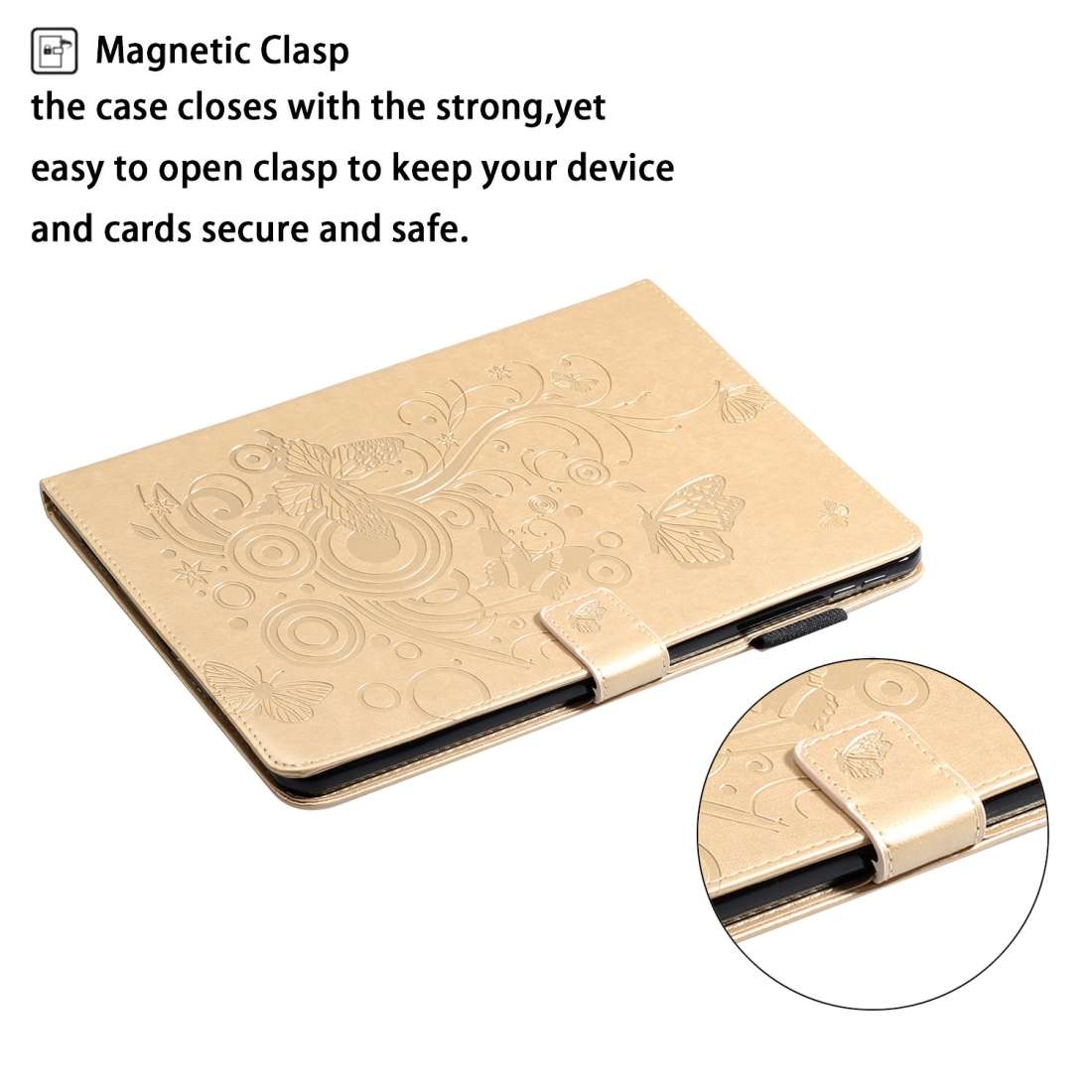 For iPad Pro 11 (2020) Butterflies Embossing Pattern Horizontal Flip Leather Tablet Cas ... (Gold)