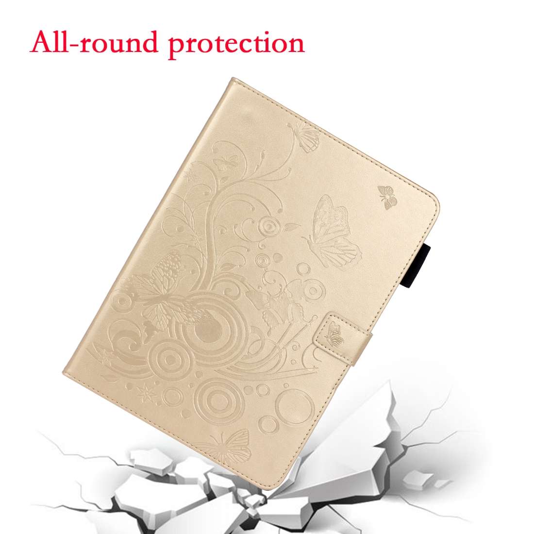 For iPad Pro 11 (2020) Butterflies Embossing Pattern Horizontal Flip Leather Tablet Cas ... (Gold)