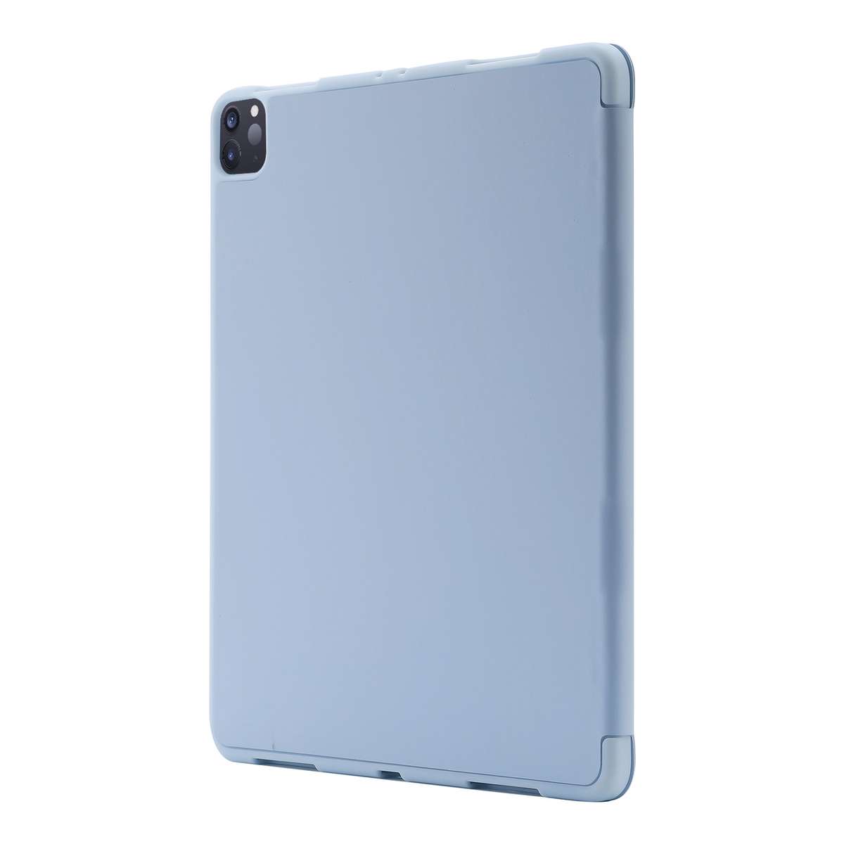 Skin Feel Pen Holder Tri-fold Tablet Leather Case For iPad Pro 11 2022 / 2021 / 2 ... (Light Blue)