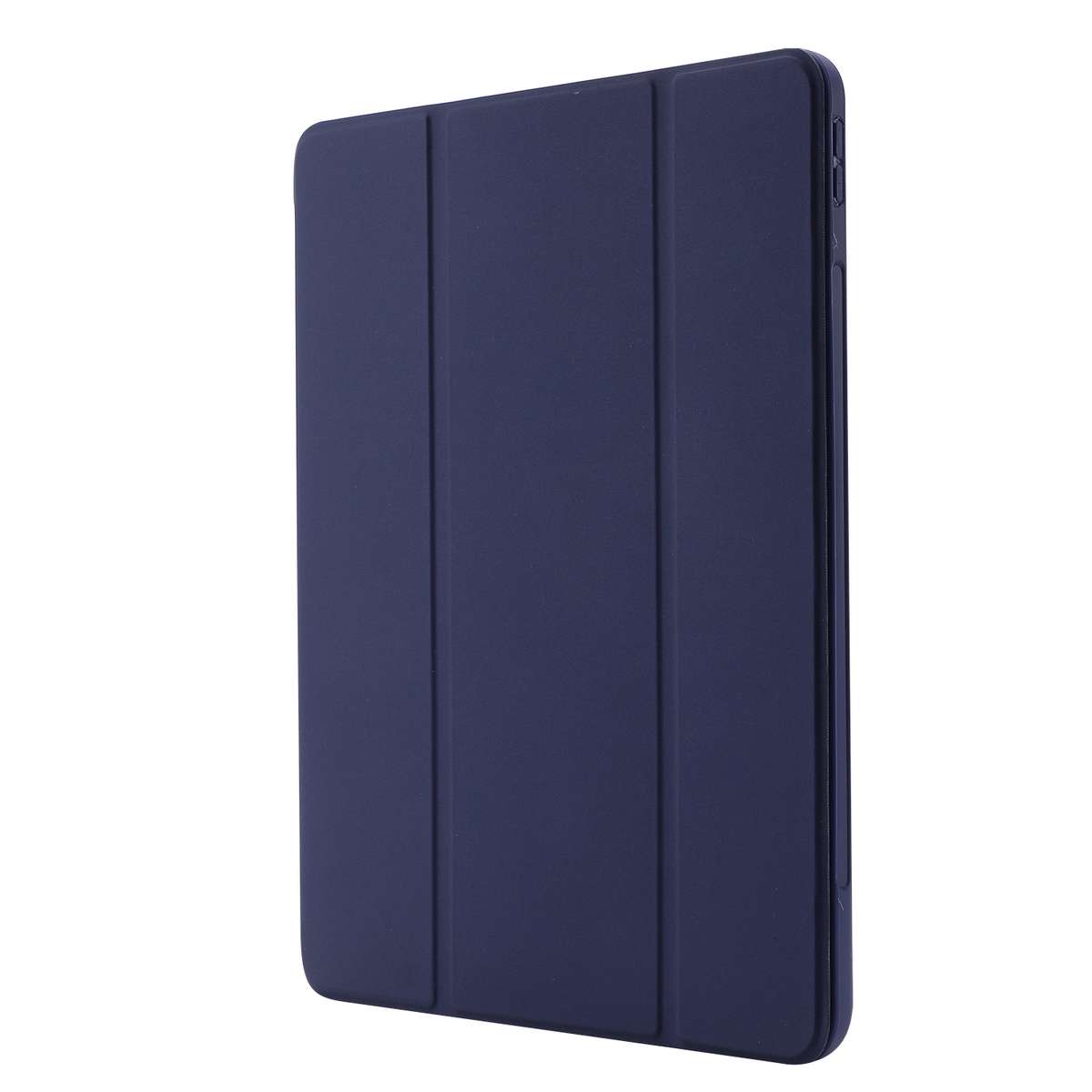 Skin Feel Pen Holder Tri-fold Tablet Leather Case For iPad Pro 11 2022 / 2021 / 20 ... (Dark Blue)