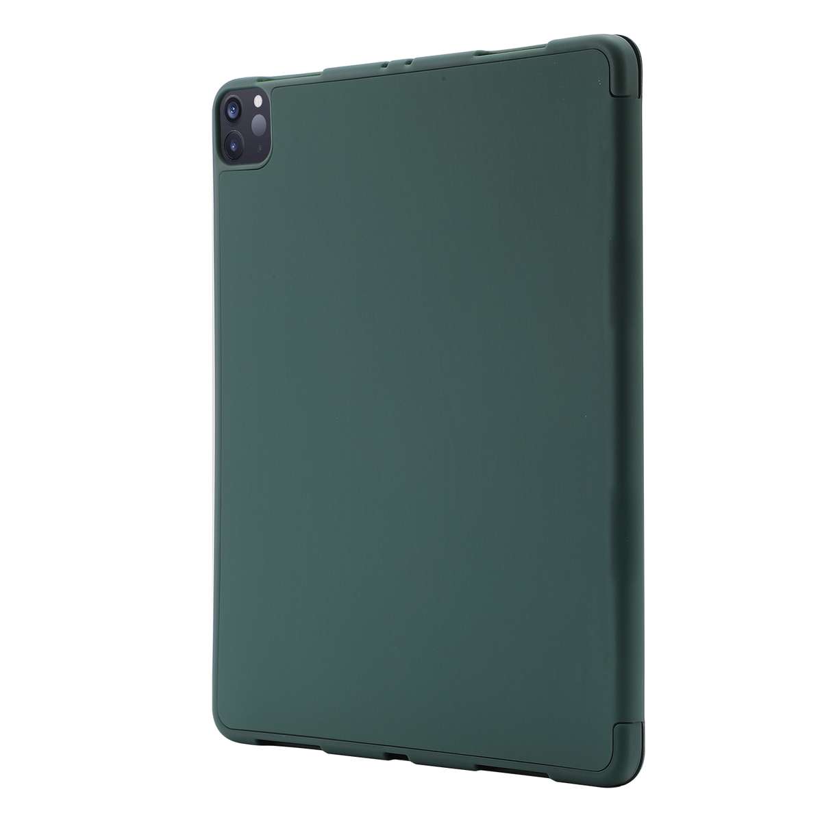 Skin Feel Pen Holder Tri-fold Tablet Leather Case For iPad Pro 11 2022 / 2021 / 2 ... (Dark Green)