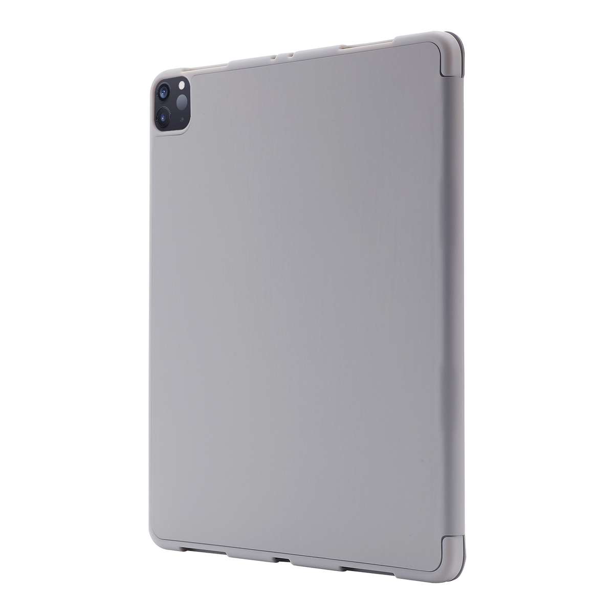 Skin Feel Pen Holder Tri-fold Tablet Leather Case For iPad Pro 11 2022 / 2021 / 2020 / 2018(Grey)