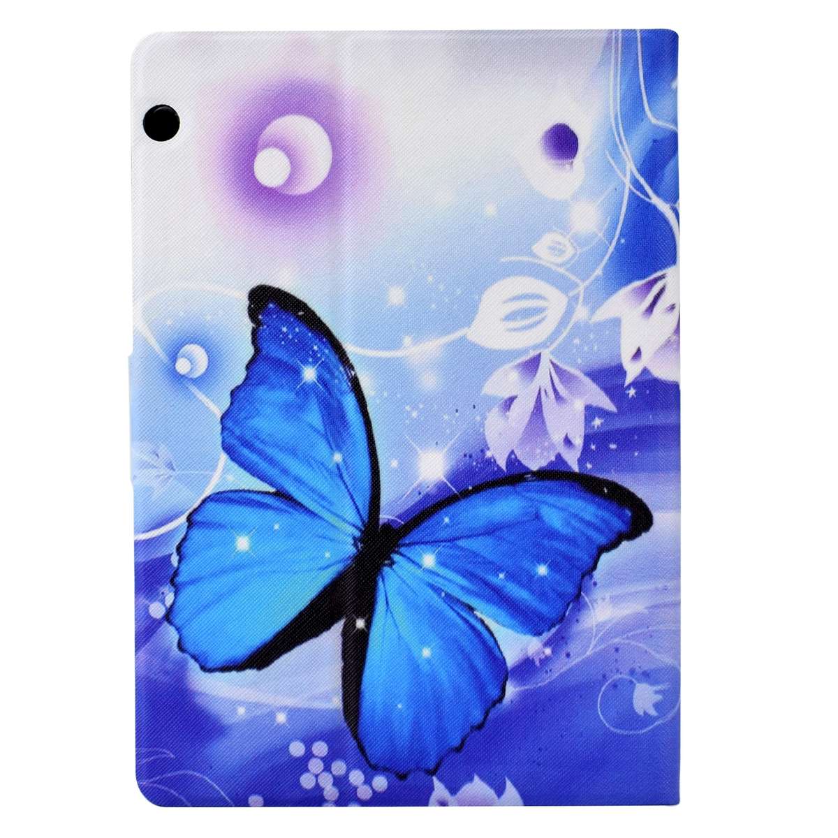 For Huawei MediaPad T3 10 Electric Pressed TPU Leather Tablet Case(Blue Butterfly)
