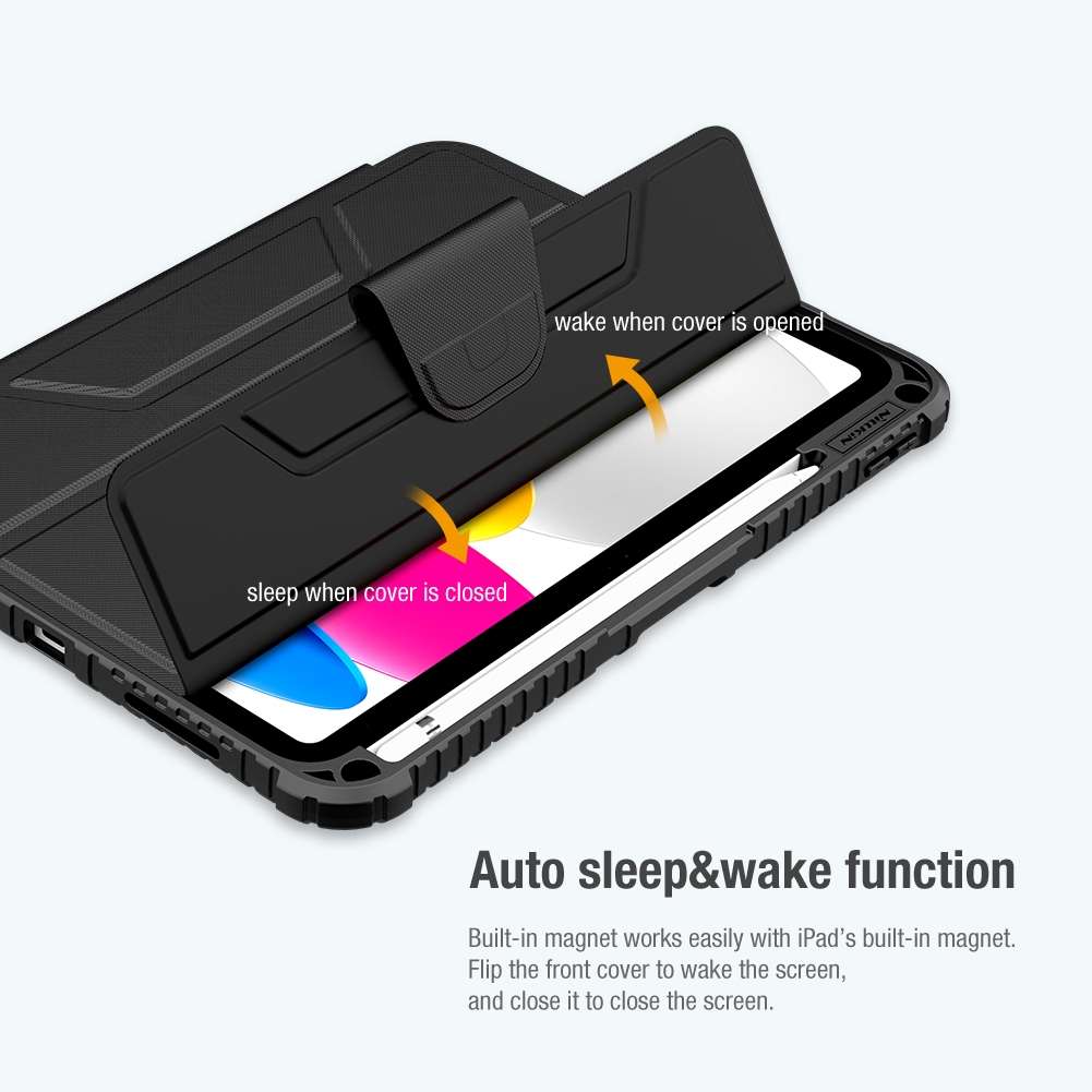 For iPad 2025 / 2022 NILLKIN Bumper Pro Leather Tablet Case(Black)