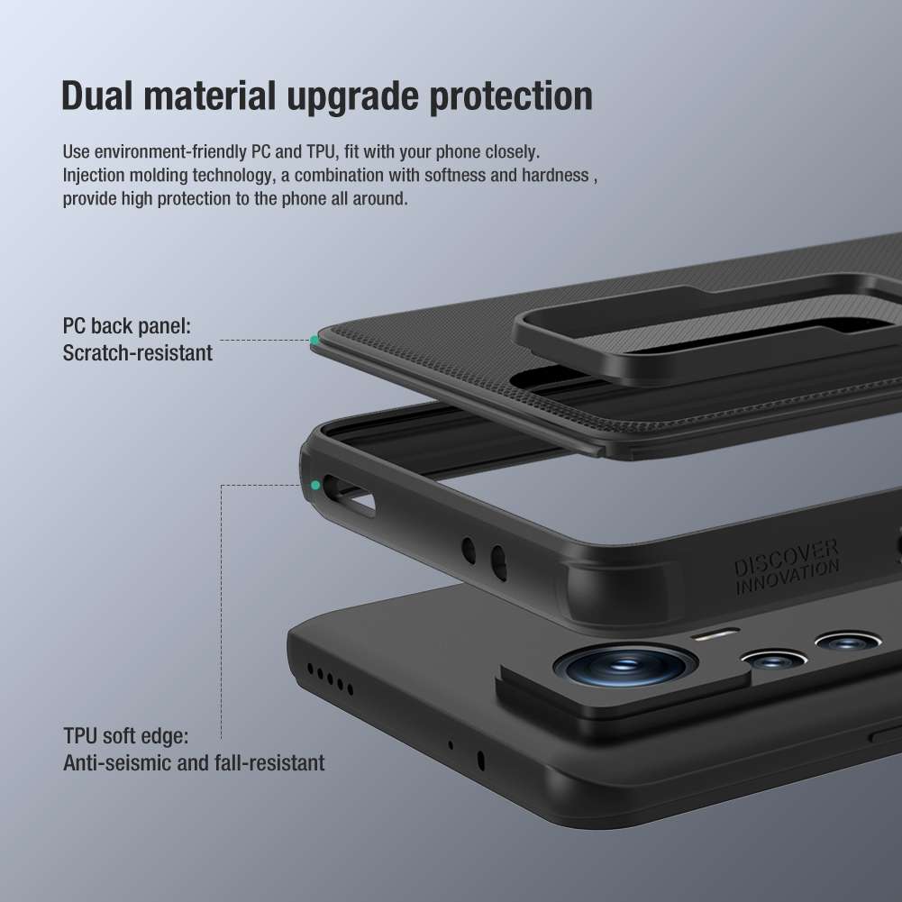 For Xiaomi 12T Pro NILLKIN Frosted Shield Pro PC + TPU Phone Case(Black)