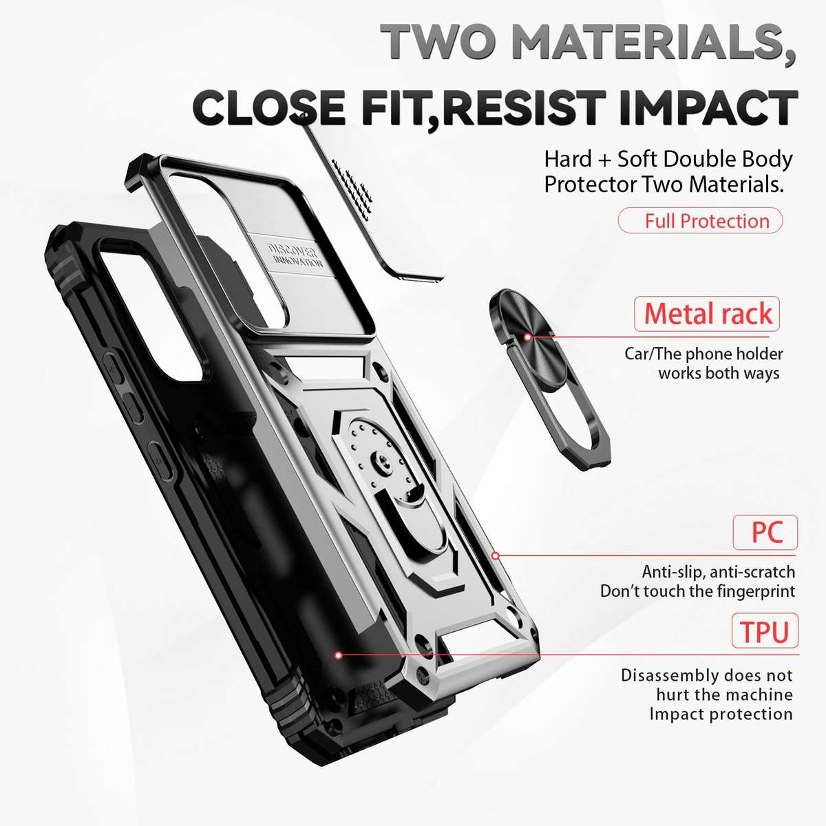 For Samsung Galaxy A54 5G Sliding Camshield Holder Phone Case(Black)