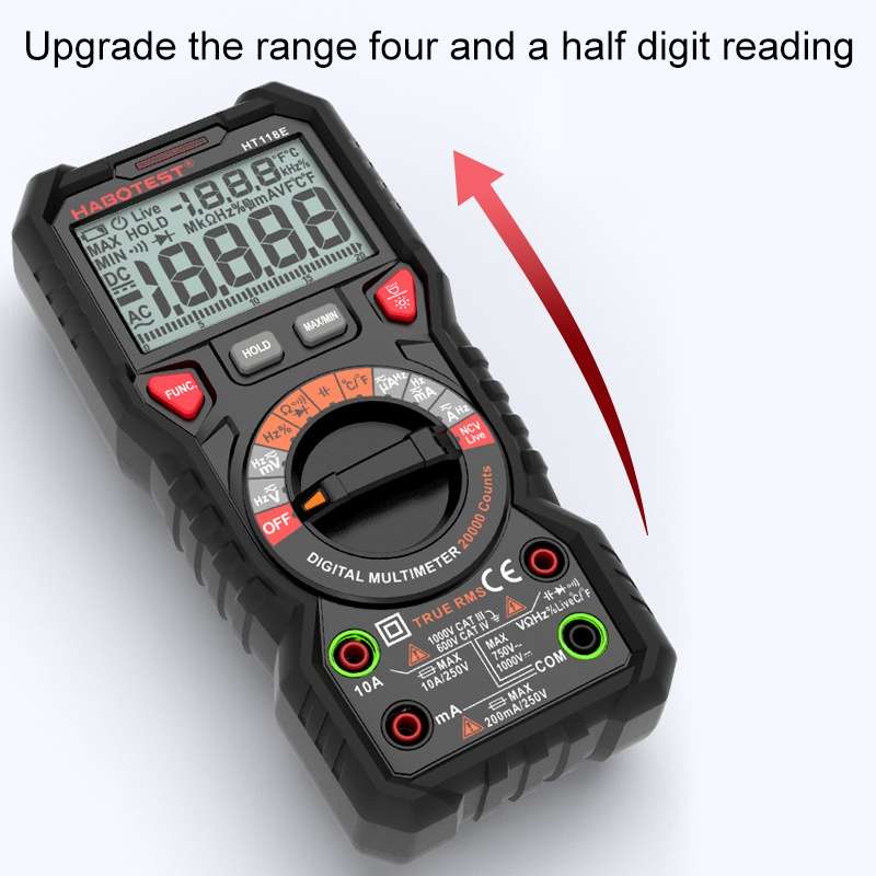 HABOTEST HT118E Handheld High-precision Full Gear Fire Prevention Digital Multimeter