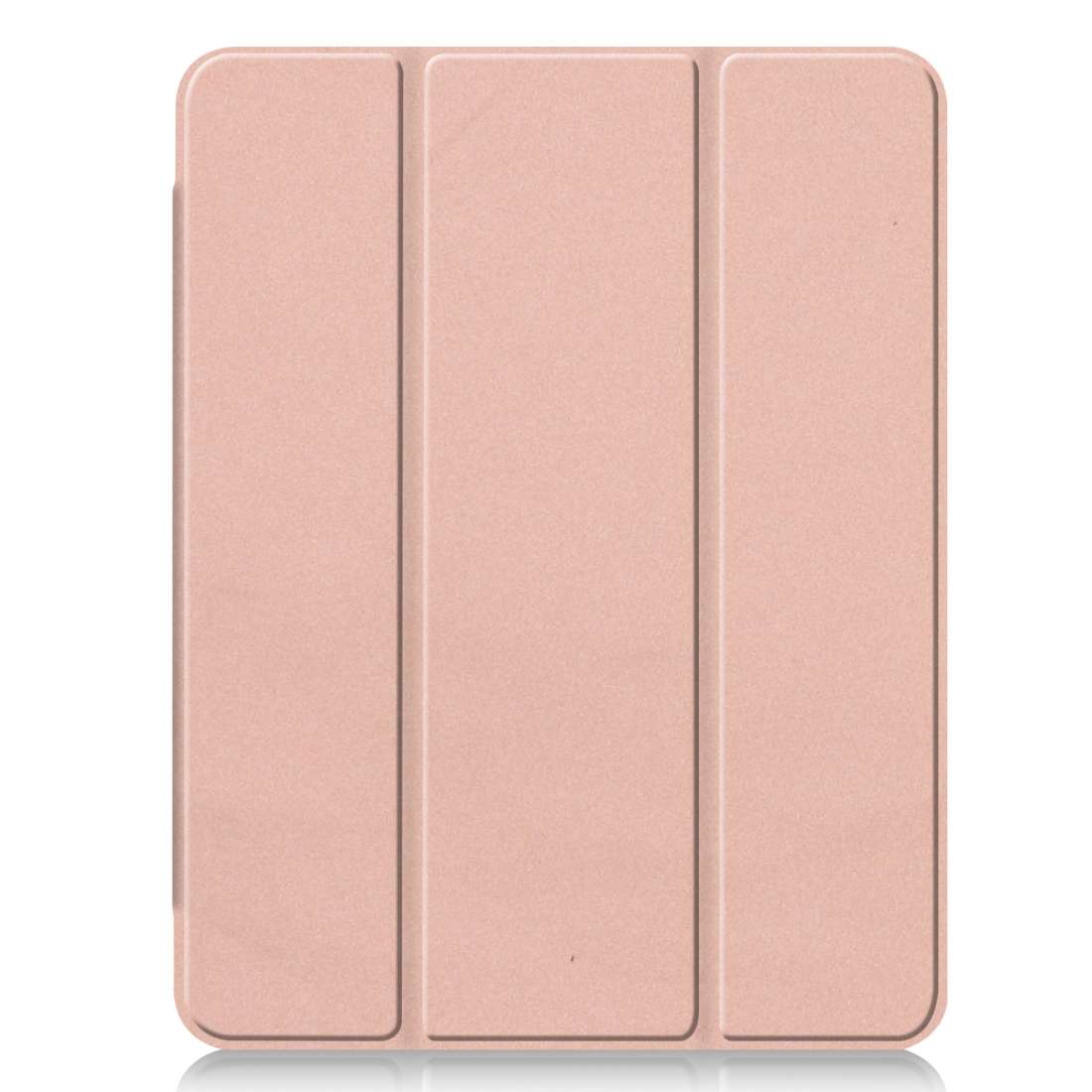For iPad Pro 12.9 inch (2020) Three-folding Horizontal Flip PU Leather + Clear TPU ... (Rose Gold)