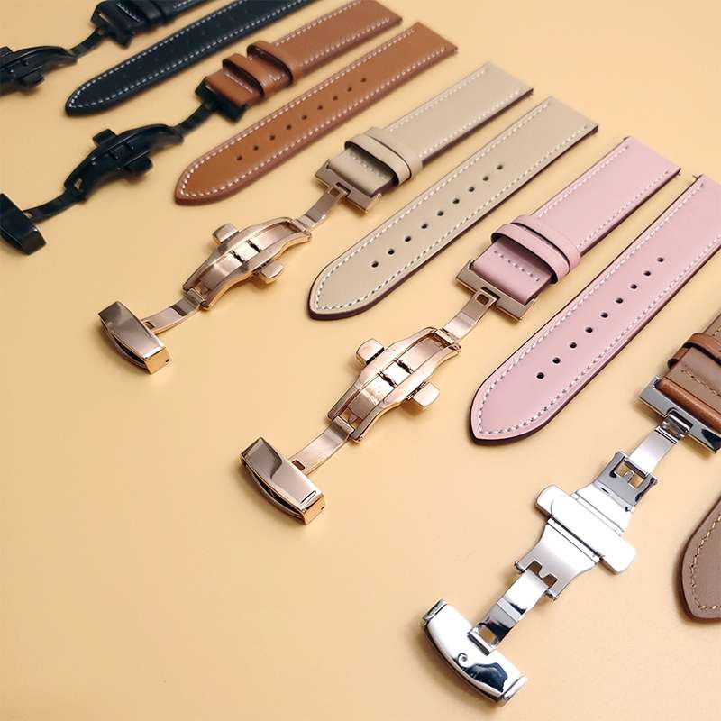 For Google Pixel Watch 4 / 3 / 2 / 1 41mm Butterfly Buckle Genuine Leather Watc ... (Silver White)