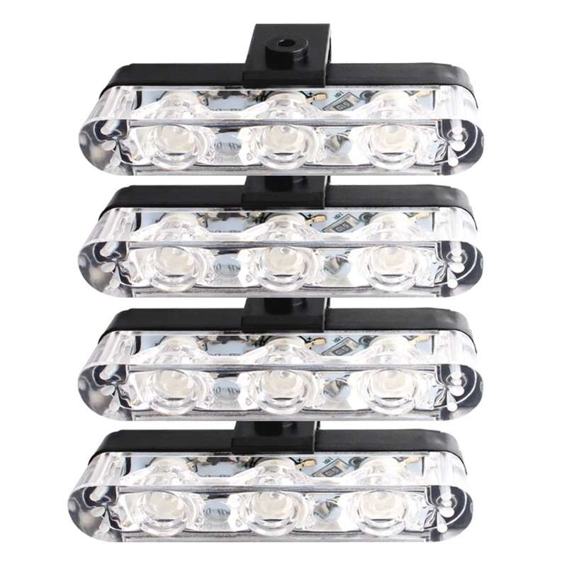4 in 1 Car 12LEDs Grille Flash Lights Warning Lights with Wireless Remote Control, Color:Red White