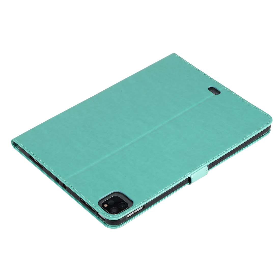 For iPad Pro 11 (2020) Pressed Printing Woman and Cat Pattern Horizontal Flip Leather ... (Green)